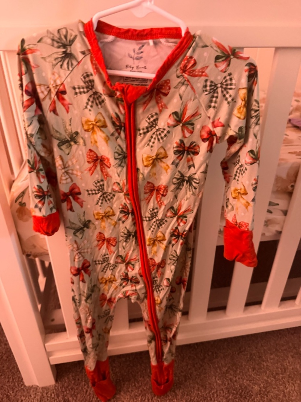 Green Bow-Print Footed Pajamas with Red Trim
2 For 25 or OBO
